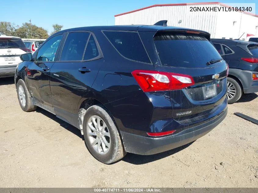 2020 Chevrolet Equinox Fwd Ls VIN: 2GNAXHEV1L6184340 Lot: 40774711