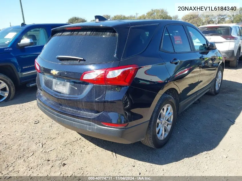 2020 Chevrolet Equinox Fwd Ls VIN: 2GNAXHEV1L6184340 Lot: 40774711