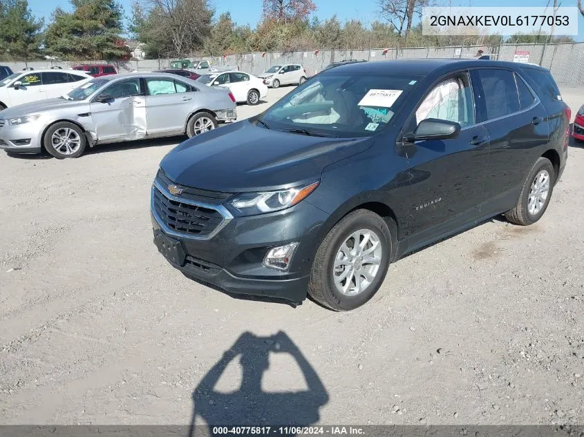 2020 Chevrolet Equinox Fwd Lt 1.5L Turbo VIN: 2GNAXKEV0L6177053 Lot: 40775817