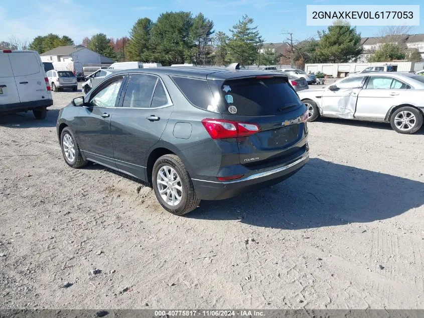 2020 Chevrolet Equinox Fwd Lt 1.5L Turbo VIN: 2GNAXKEV0L6177053 Lot: 40775817