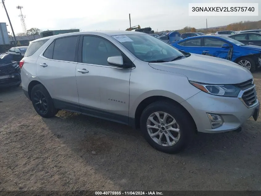 2020 Chevrolet Equinox Fwd Lt 1.5L Turbo VIN: 3GNAXKEV2LS575740 Lot: 40775985