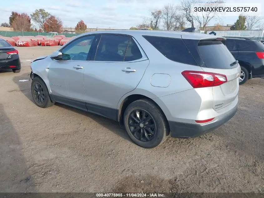 2020 Chevrolet Equinox Fwd Lt 1.5L Turbo VIN: 3GNAXKEV2LS575740 Lot: 40775985