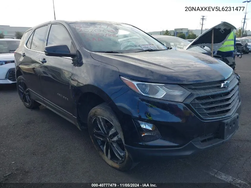 2020 Chevrolet Equinox Fwd Lt 1.5L Turbo VIN: 2GNAXKEV5L6231477 Lot: 40777479