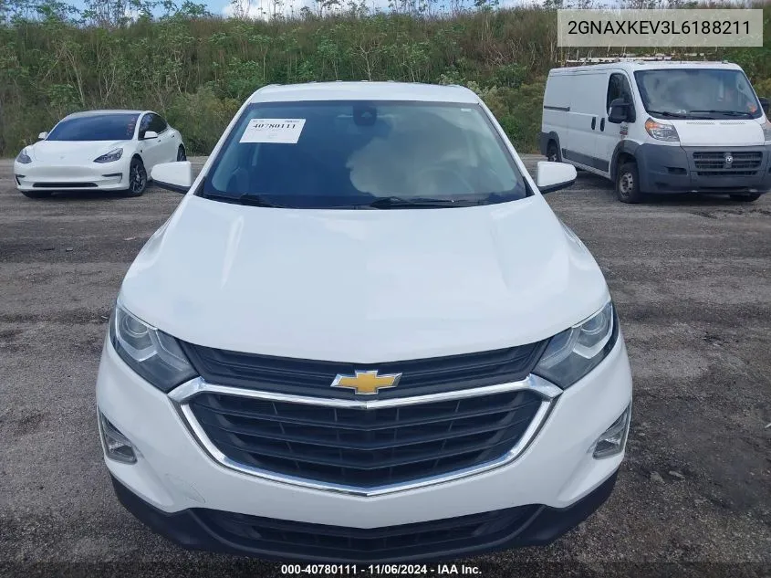 2020 Chevrolet Equinox Fwd Lt 1.5L Turbo VIN: 2GNAXKEV3L6188211 Lot: 40780111