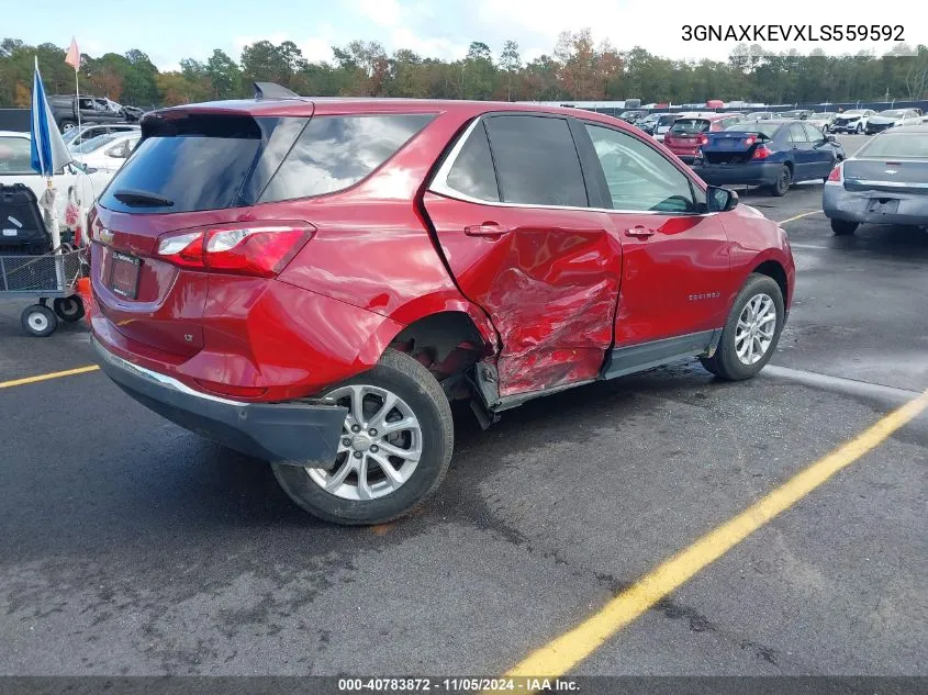 2020 Chevrolet Equinox Fwd Lt 1.5L Turbo VIN: 3GNAXKEVXLS559592 Lot: 40783872