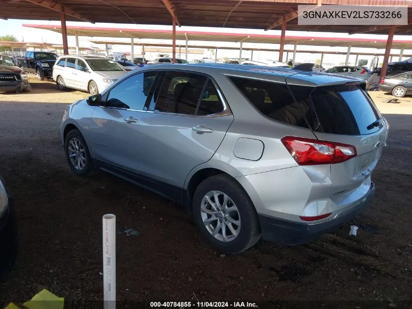 2020 Chevrolet Equinox Fwd Lt 1.5L Turbo VIN: 3GNAXKEV2LS733266 Lot: 40784855