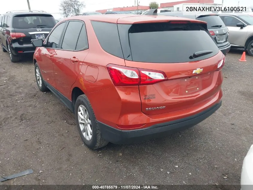 2020 Chevrolet Equinox Fwd Ls VIN: 2GNAXHEV3L6100521 Lot: 40785579