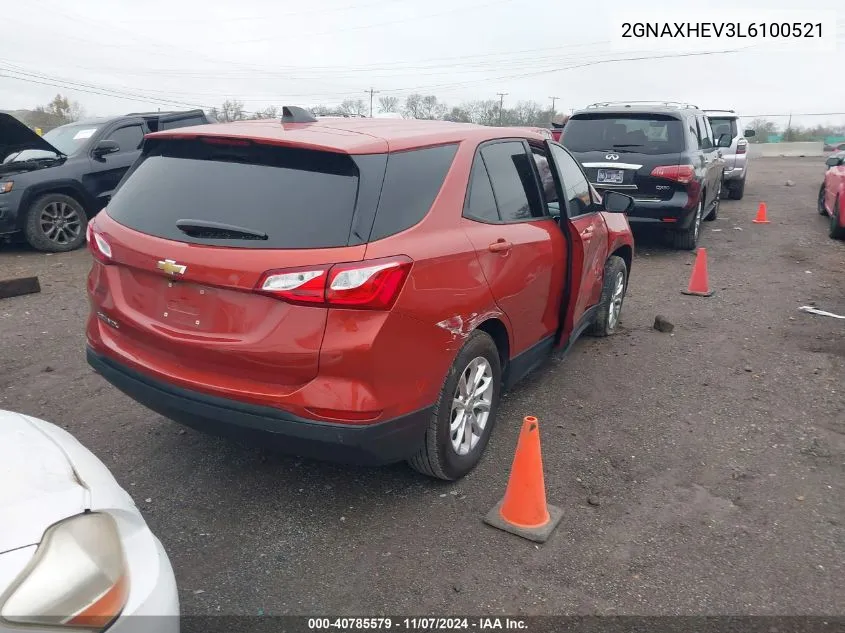 2020 Chevrolet Equinox Fwd Ls VIN: 2GNAXHEV3L6100521 Lot: 40785579