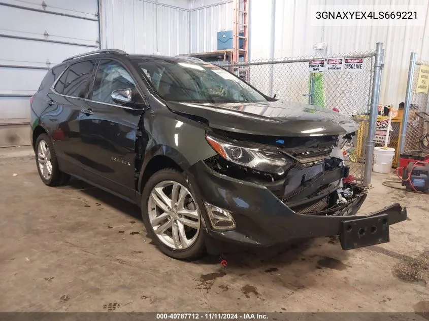 2020 Chevrolet Equinox Awd Premier 2.0L Turbo VIN: 3GNAXYEX4LS669221 Lot: 40787712