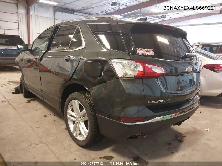 2020 Chevrolet Equinox Awd Premier 2.0L Turbo VIN: 3GNAXYEX4LS669221 Lot: 40787712