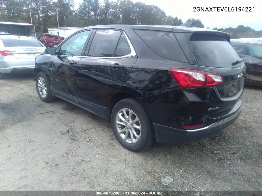 2020 Chevrolet Equinox Awd 2Fl VIN: 2GNAXTEV6L6194221 Lot: 40792405