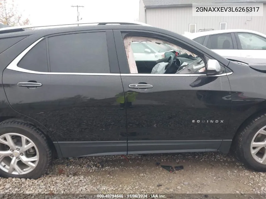 2020 Chevrolet Equinox Awd Premier 1.5L Turbo VIN: 2GNAXXEV3L6265317 Lot: 40794646