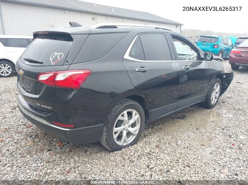 2020 Chevrolet Equinox Awd Premier 1.5L Turbo VIN: 2GNAXXEV3L6265317 Lot: 40794646