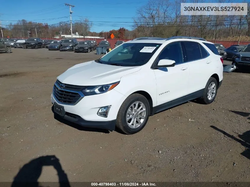 2020 Chevrolet Equinox Fwd Lt 1.5L Turbo VIN: 3GNAXKEV3LS527924 Lot: 40798403