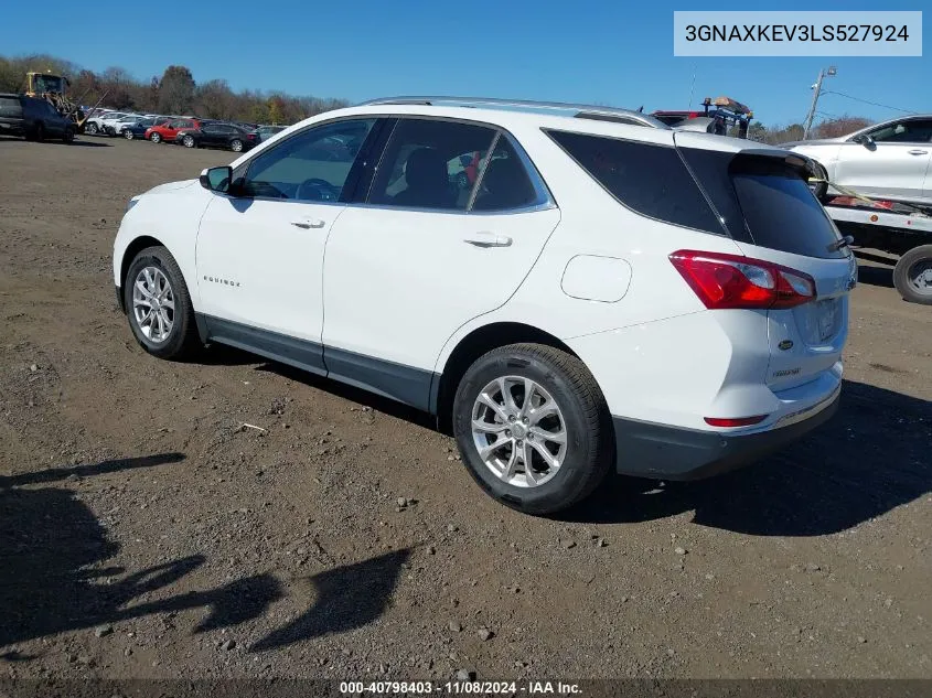 2020 Chevrolet Equinox Fwd Lt 1.5L Turbo VIN: 3GNAXKEV3LS527924 Lot: 40798403