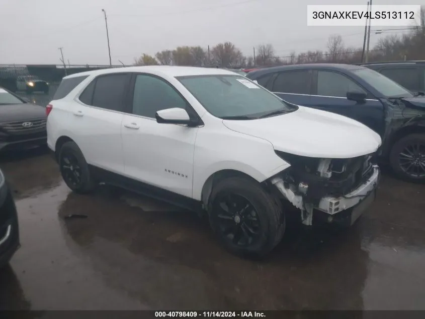 2020 Chevrolet Equinox Fwd Lt 1.5L Turbo VIN: 3GNAXKEV4LS513112 Lot: 40798409