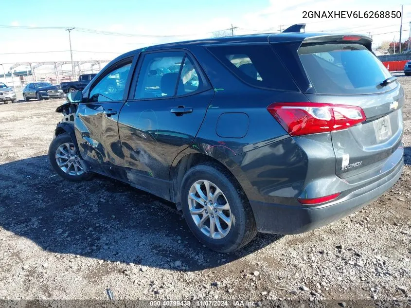 2020 Chevrolet Equinox Fwd Ls VIN: 2GNAXHEV6L6268850 Lot: 40799438