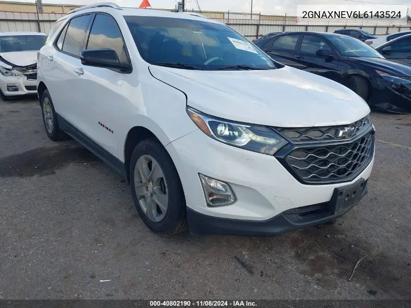 2020 Chevrolet Equinox Fwd Premier 1.5L Turbo VIN: 2GNAXNEV6L6143524 Lot: 40802190