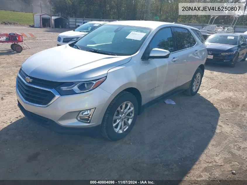 2020 Chevrolet Equinox Fwd 2Fl VIN: 2GNAXJEV4L6250807 Lot: 40804098