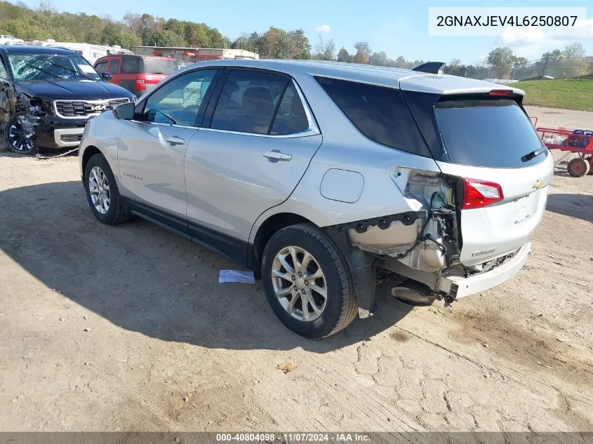 2020 Chevrolet Equinox Fwd 2Fl VIN: 2GNAXJEV4L6250807 Lot: 40804098