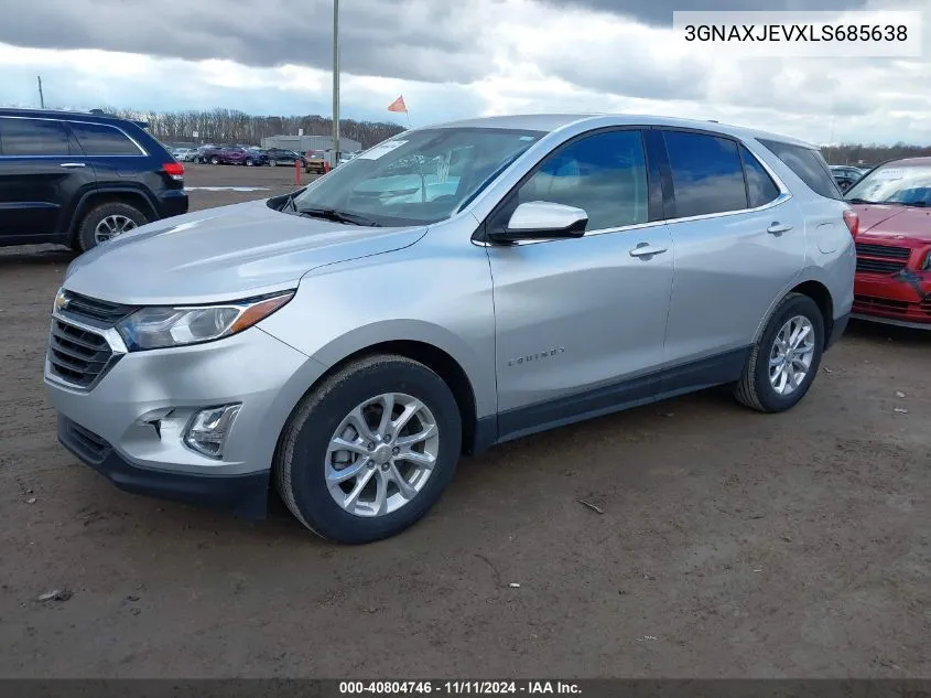 2020 Chevrolet Equinox Fwd 2Fl VIN: 3GNAXJEVXLS685638 Lot: 40804746