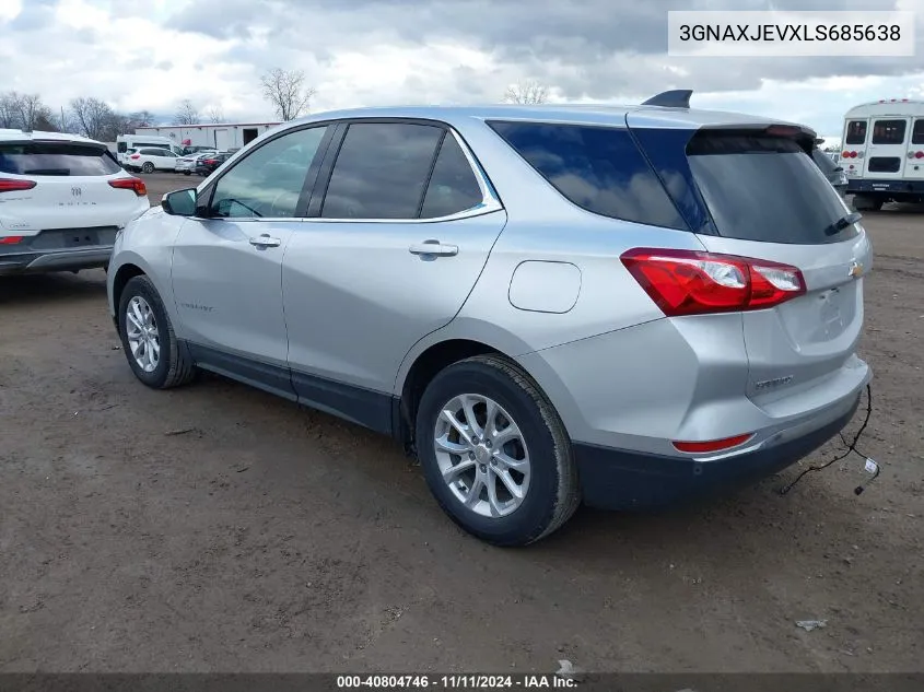 2020 Chevrolet Equinox Fwd 2Fl VIN: 3GNAXJEVXLS685638 Lot: 40804746