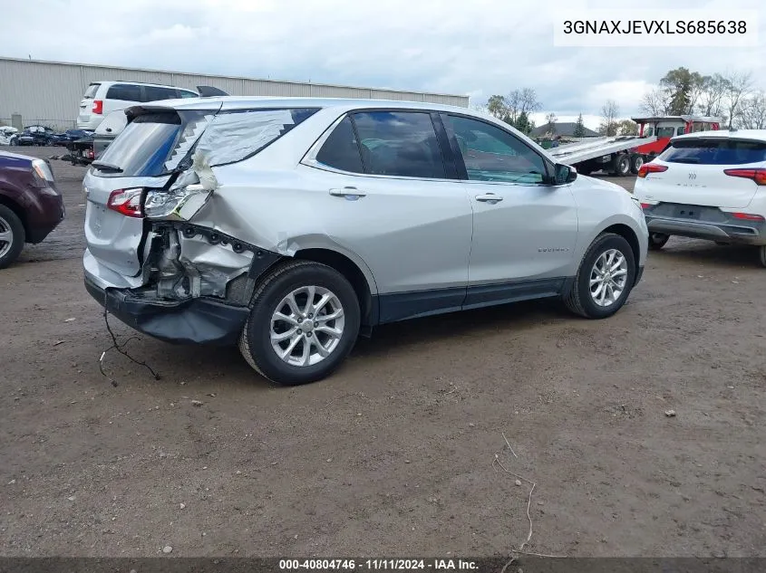 2020 Chevrolet Equinox Fwd 2Fl VIN: 3GNAXJEVXLS685638 Lot: 40804746