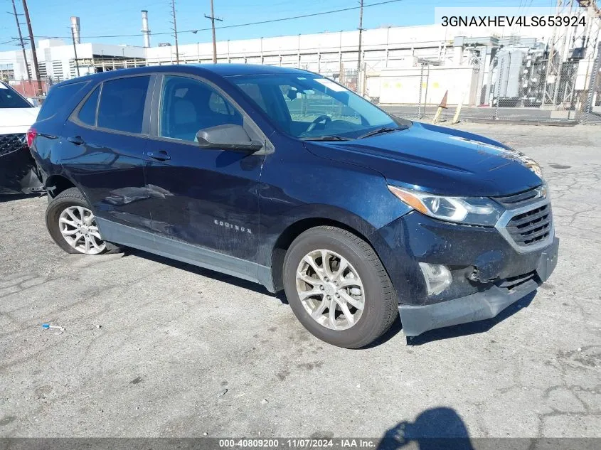 2020 Chevrolet Equinox Fwd Ls VIN: 3GNAXHEV4LS653924 Lot: 40809200