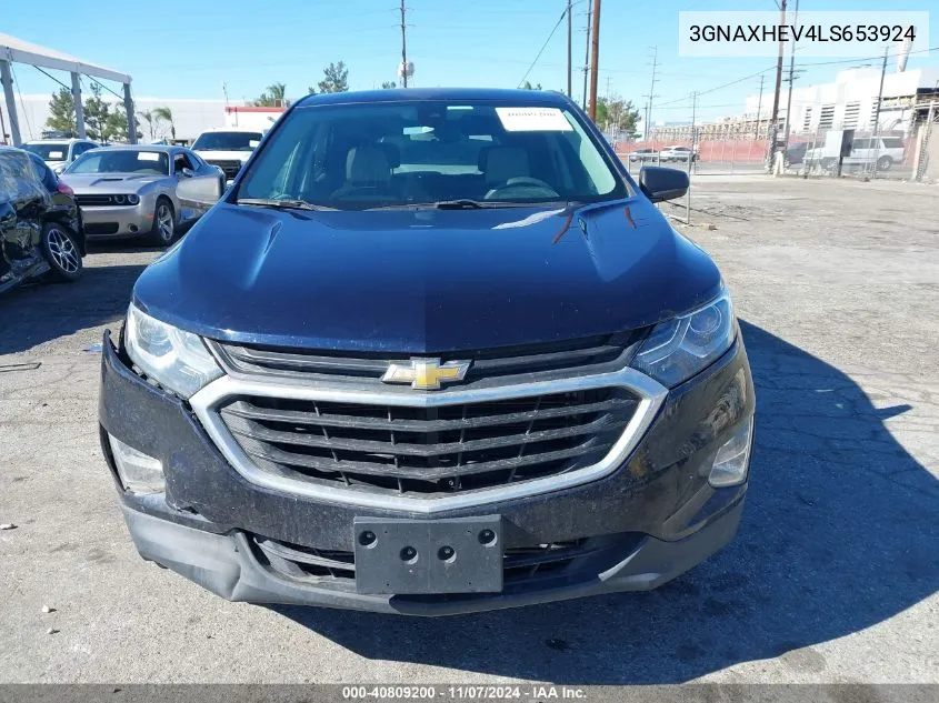 2020 Chevrolet Equinox Fwd Ls VIN: 3GNAXHEV4LS653924 Lot: 40809200