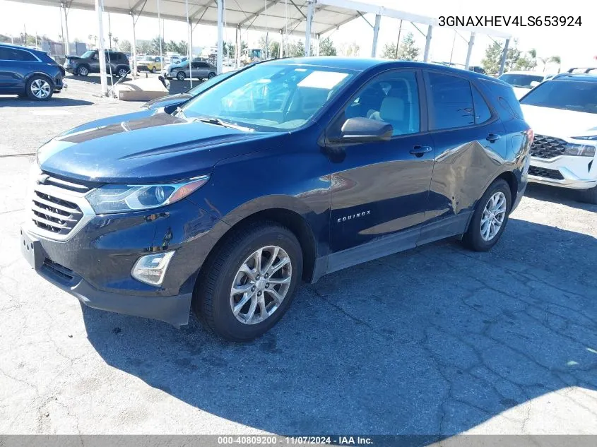 2020 Chevrolet Equinox Fwd Ls VIN: 3GNAXHEV4LS653924 Lot: 40809200