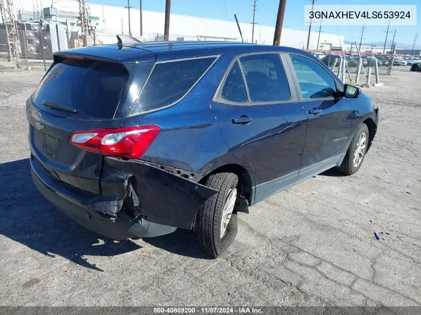 2020 Chevrolet Equinox Fwd Ls VIN: 3GNAXHEV4LS653924 Lot: 40809200