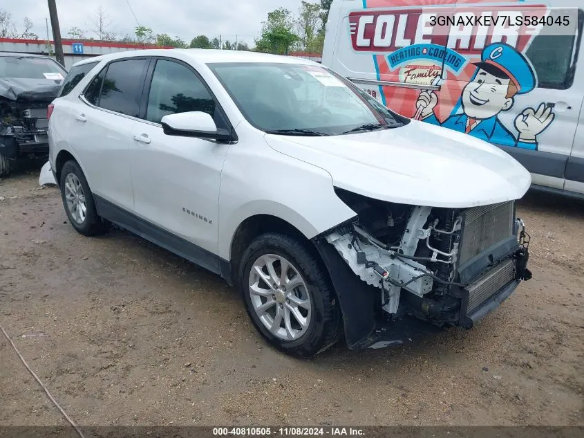 2020 Chevrolet Equinox Fwd Lt 1.5L Turbo VIN: 3GNAXKEV7LS584045 Lot: 40810505