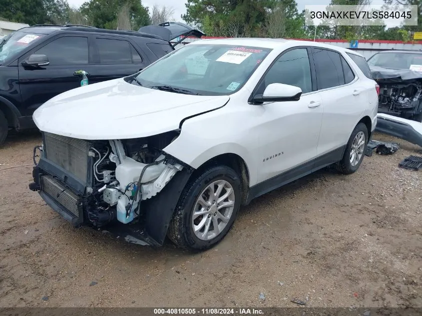 2020 Chevrolet Equinox Fwd Lt 1.5L Turbo VIN: 3GNAXKEV7LS584045 Lot: 40810505