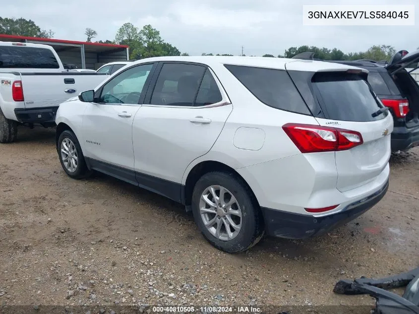 2020 Chevrolet Equinox Fwd Lt 1.5L Turbo VIN: 3GNAXKEV7LS584045 Lot: 40810505