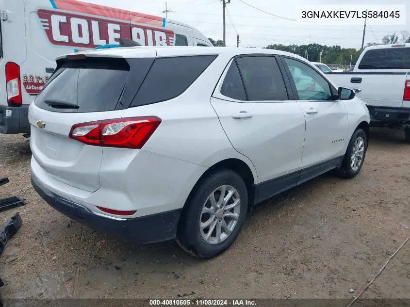 2020 Chevrolet Equinox Fwd Lt 1.5L Turbo VIN: 3GNAXKEV7LS584045 Lot: 40810505