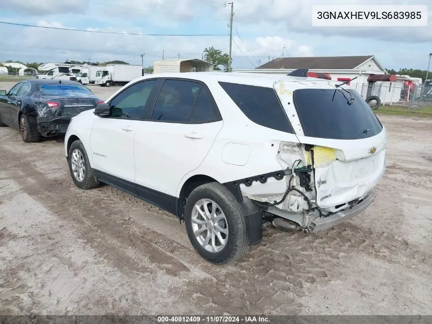 2020 Chevrolet Equinox Fwd Ls VIN: 3GNAXHEV9LS683985 Lot: 40812409