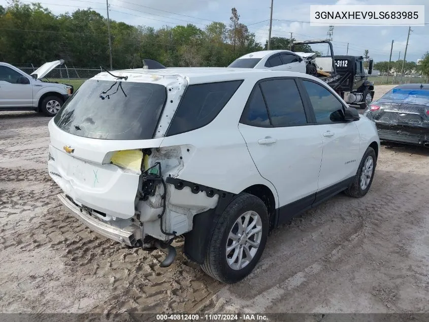 2020 Chevrolet Equinox Fwd Ls VIN: 3GNAXHEV9LS683985 Lot: 40812409