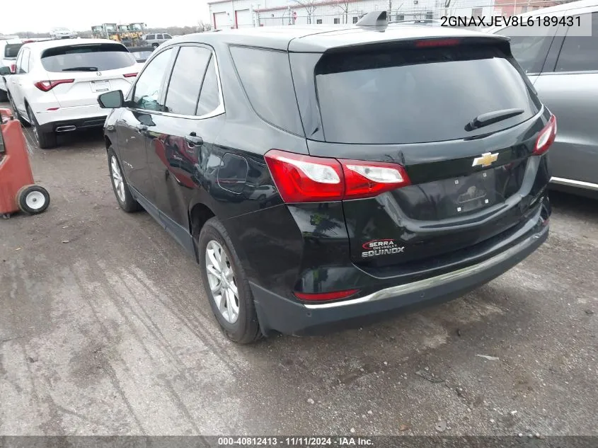 2020 Chevrolet Equinox Fwd 2Fl VIN: 2GNAXJEV8L6189431 Lot: 40812413