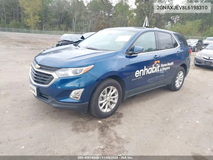 2020 Chevrolet Equinox Fwd 2Fl VIN: 2GNAXJEV8L6198310 Lot: 40814948