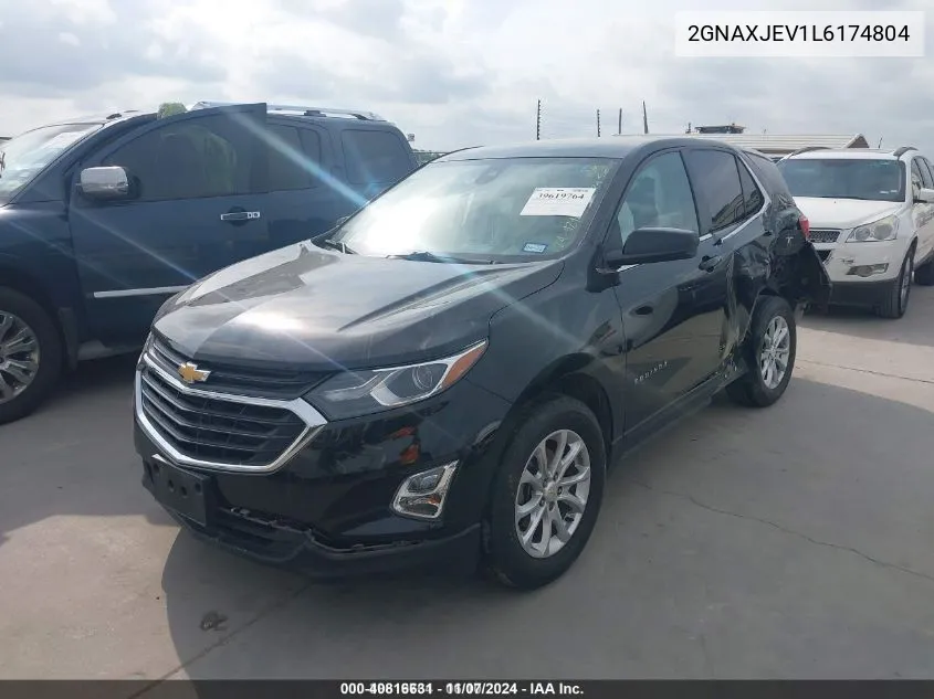 2020 Chevrolet Equinox Fwd 2Fl VIN: 2GNAXJEV1L6174804 Lot: 40816631