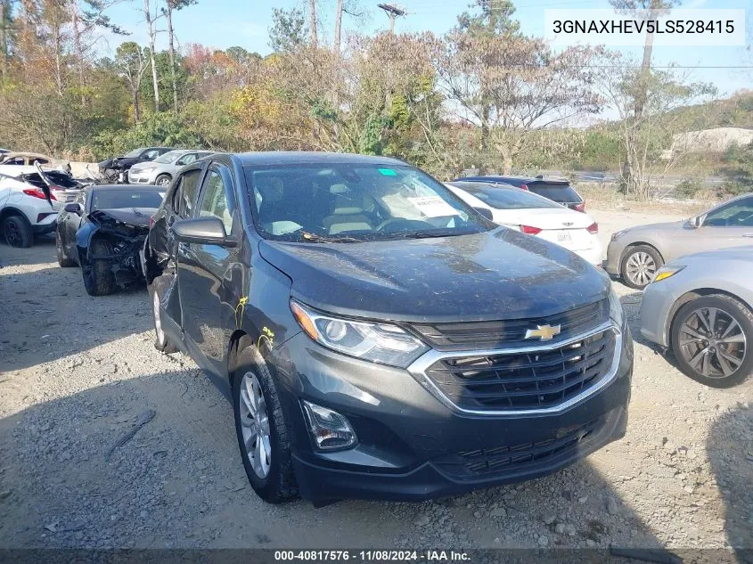 2020 Chevrolet Equinox Fwd Ls VIN: 3GNAXHEV5LS528415 Lot: 40817576