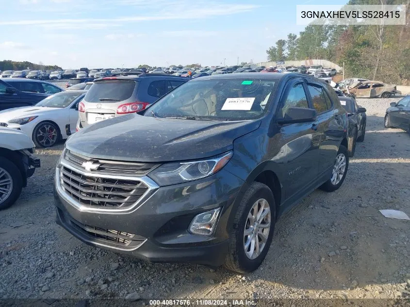 2020 Chevrolet Equinox Fwd Ls VIN: 3GNAXHEV5LS528415 Lot: 40817576