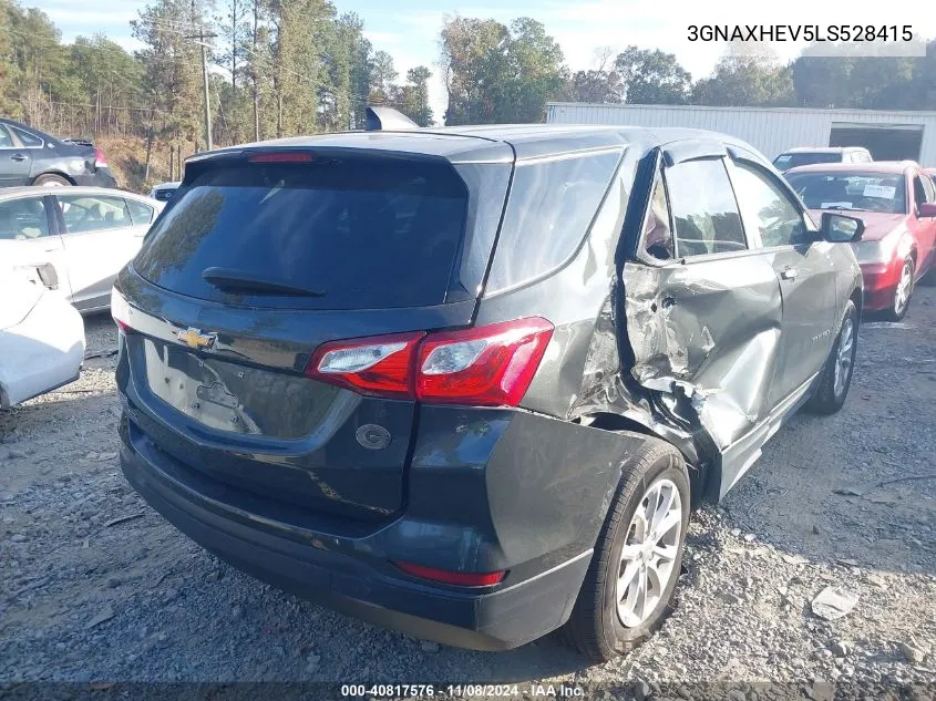 2020 Chevrolet Equinox Fwd Ls VIN: 3GNAXHEV5LS528415 Lot: 40817576