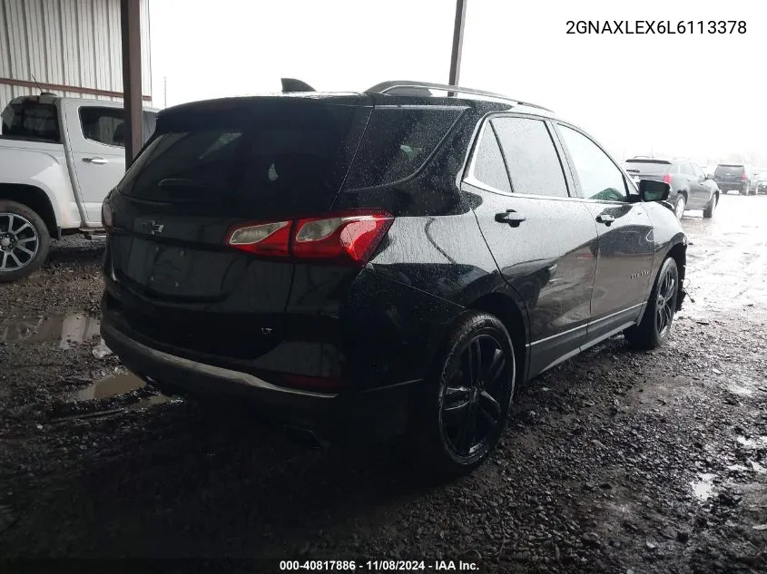 2020 Chevrolet Equinox Fwd Lt 2.0L Turbo VIN: 2GNAXLEX6L6113378 Lot: 40817886