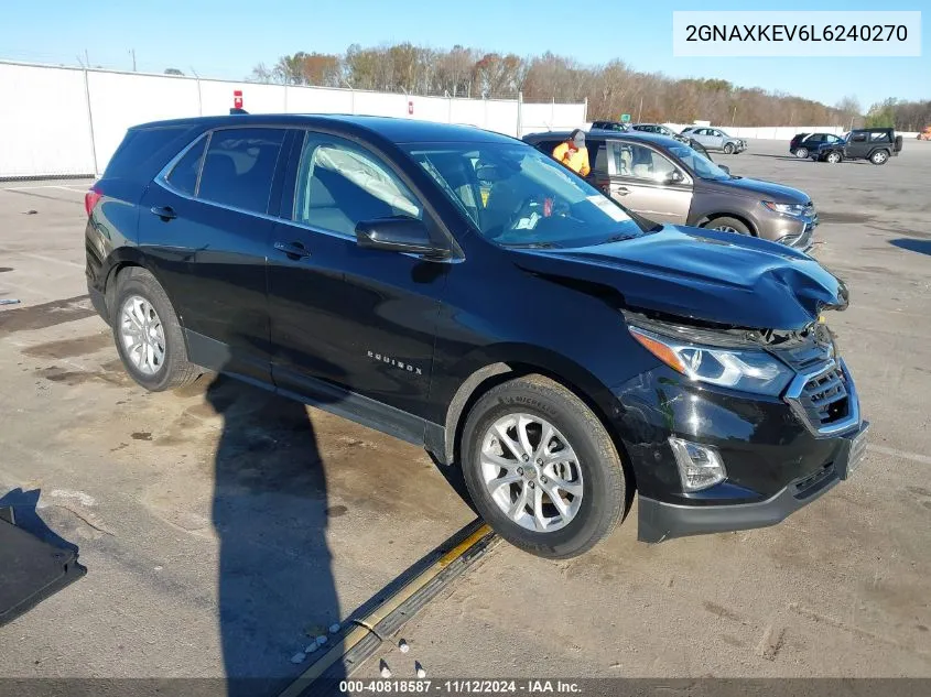 2020 Chevrolet Equinox Fwd Lt 1.5L Turbo VIN: 2GNAXKEV6L6240270 Lot: 40818587