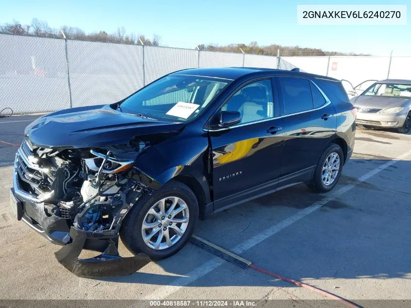 2020 Chevrolet Equinox Fwd Lt 1.5L Turbo VIN: 2GNAXKEV6L6240270 Lot: 40818587