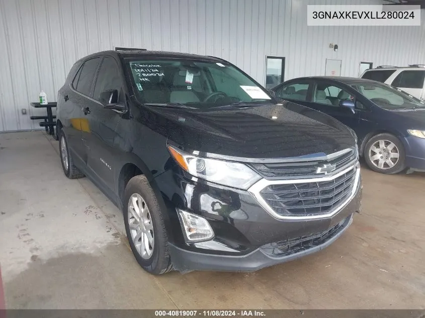 2020 Chevrolet Equinox Fwd Lt 1.5L Turbo VIN: 3GNAXKEVXLL280024 Lot: 40819007