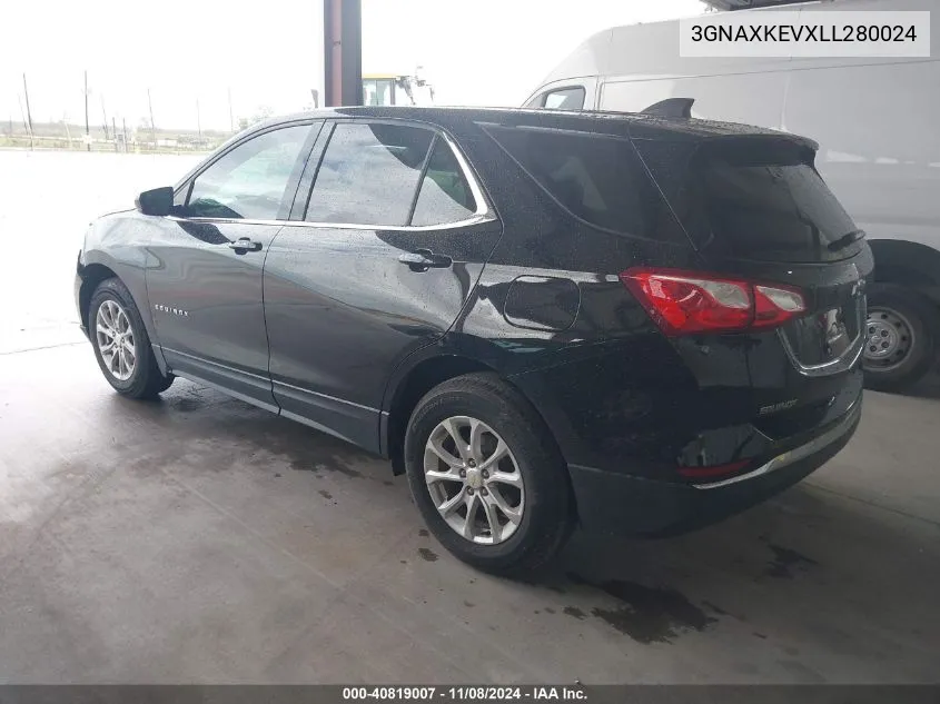 2020 Chevrolet Equinox Fwd Lt 1.5L Turbo VIN: 3GNAXKEVXLL280024 Lot: 40819007