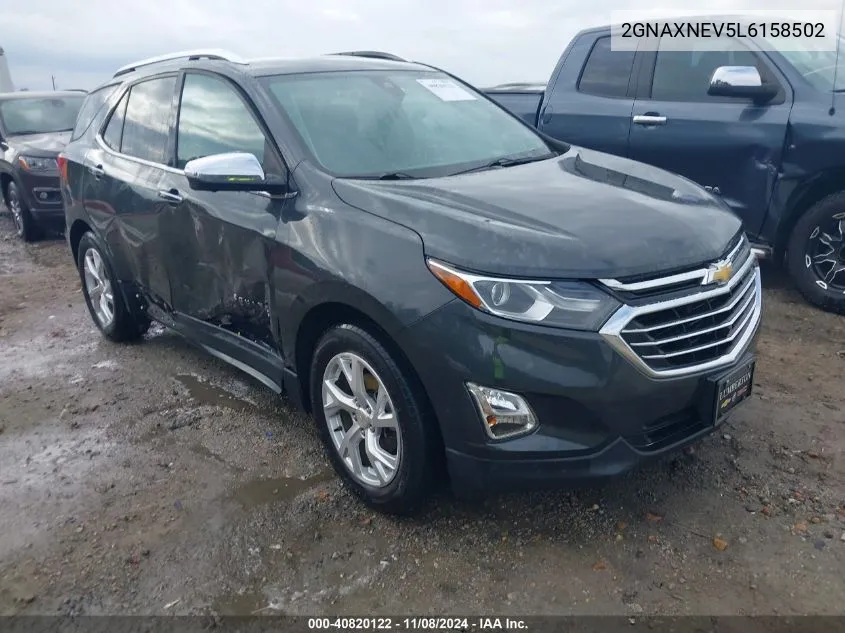 2020 Chevrolet Equinox Fwd Premier 1.5L Turbo VIN: 2GNAXNEV5L6158502 Lot: 40820122