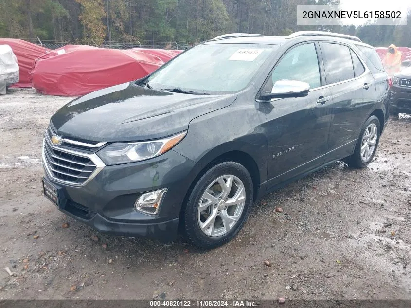 2020 Chevrolet Equinox Fwd Premier 1.5L Turbo VIN: 2GNAXNEV5L6158502 Lot: 40820122